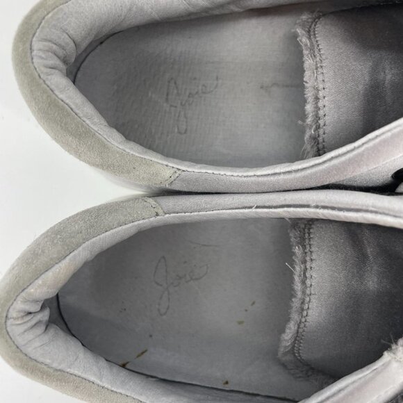 Joie Diata Satin silver platform Velcro sneakers 37.5 - Picture 4 of 16